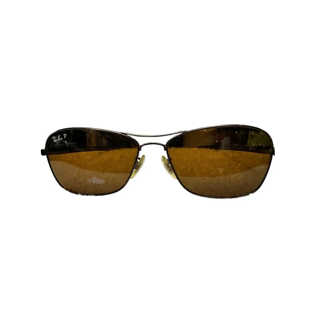 Vintage RAY BAN SUNGLASSES Circa 2005 RB8302 Made n Italy Brown Frame Amber Lens
